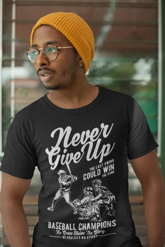 ULTRABASIC Never Give Up Men's T-Shirt - Baseball Championship Vintage Graphic Tee