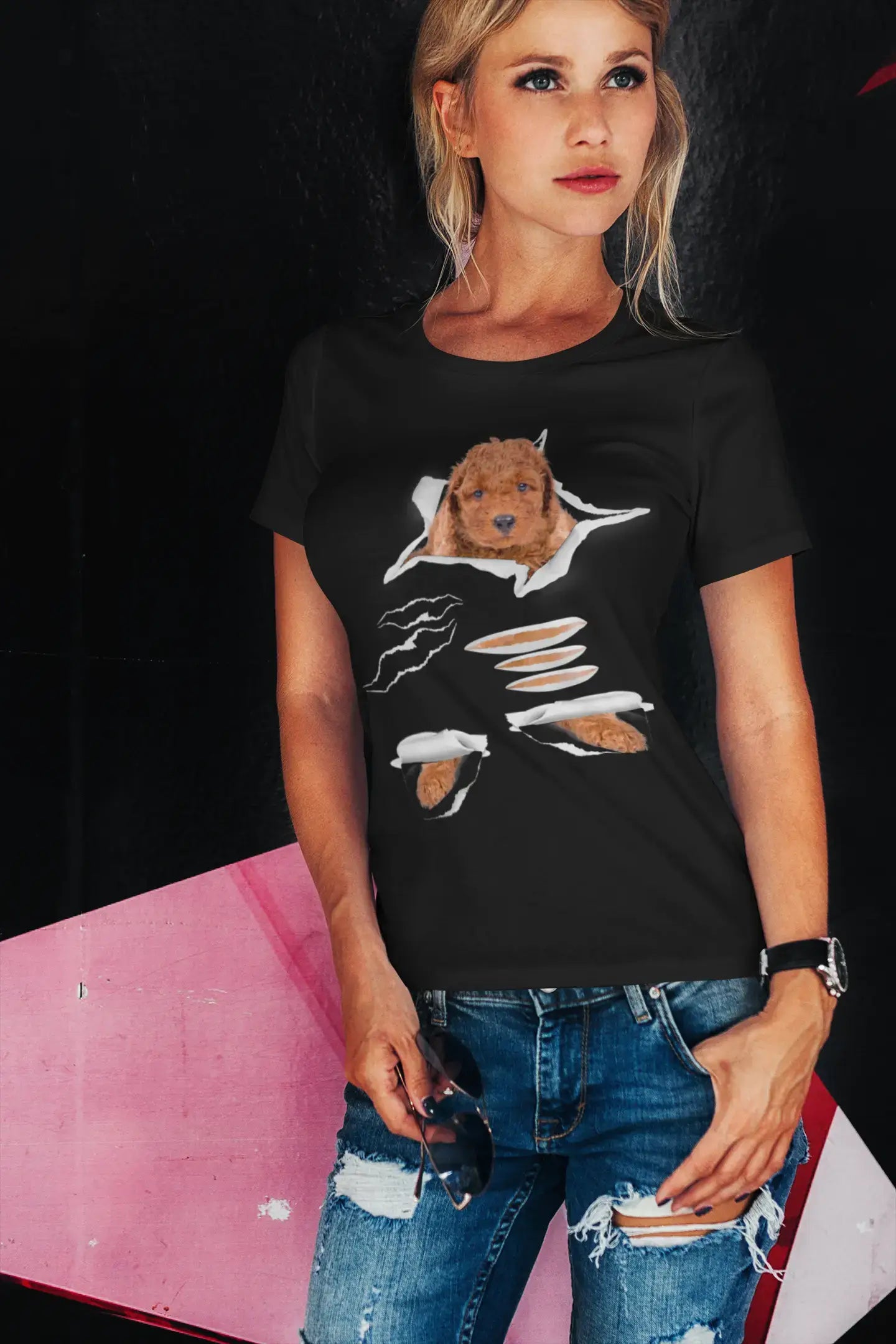 T-shirt biologique ULTRABASIC pour femmes - Labradoodle - Chemise de chien drôle - Chiot mignon