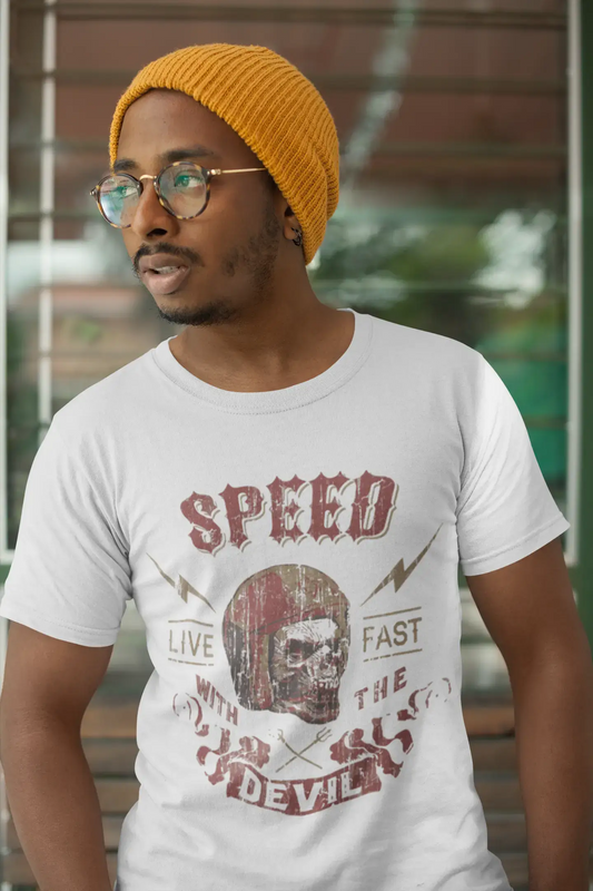 ULTRABASIC Herren T-Shirt Live Fast With Devil – Lustiges Shirt für Rennfahrer