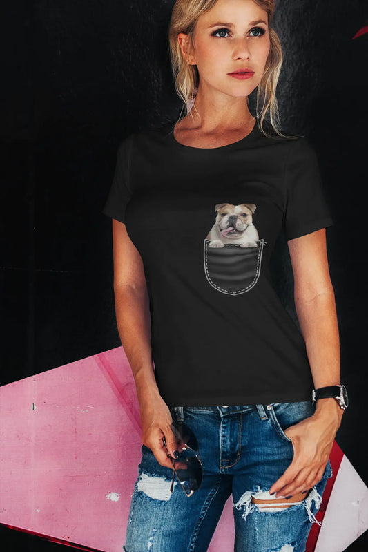 ULTRABASIC Grafik-Damen-T-Shirt Englische Bulldogge – süßer Hund in Ihrer Tasche