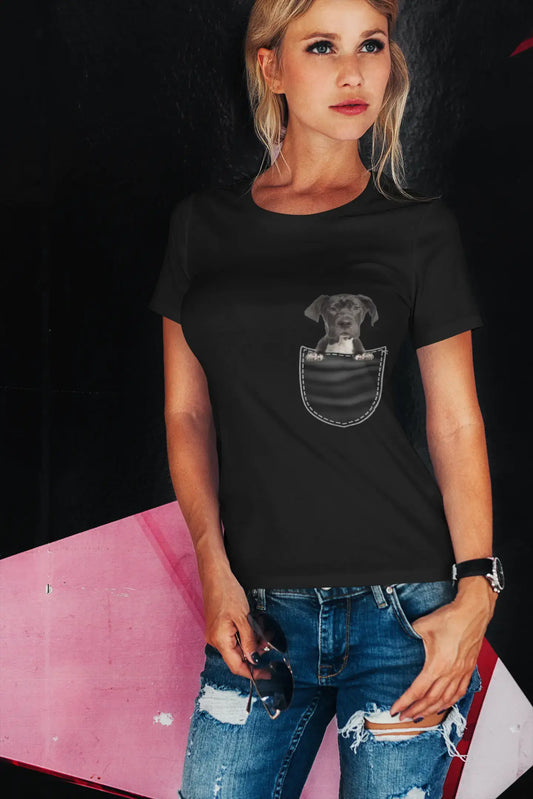 ULTRABASIC Damen-T-Shirt mit Grafik, Deutsche Dogge – süßer Hund in der Tasche