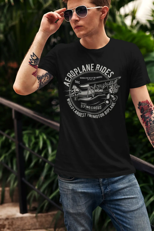 ULTRABASIC Men's T-Shirt Aeroplane Rides - Flying Circus - Plane Shirt for Men