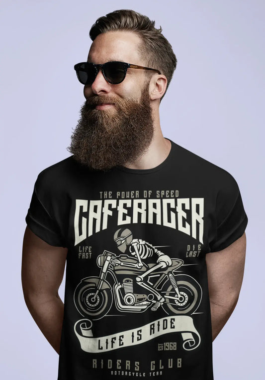 ULTRABASIC Herren T-Shirt The Power Of Speed ​​Caferacer – Life Is Ride Est 1968