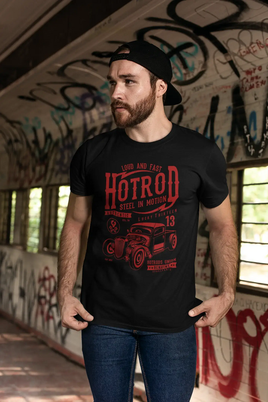 ULTRABASIC Men's T-Shirt Loud and Fast Hotrod - Steel in Motion 13 Tee Shirt