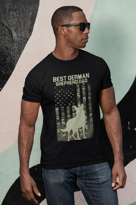 ULTRABASIC Herren-Grafik-T-Shirt „Bester Deutscher Schäferhund-Vater“ – T-Shirt mit amerikanischer Flagge