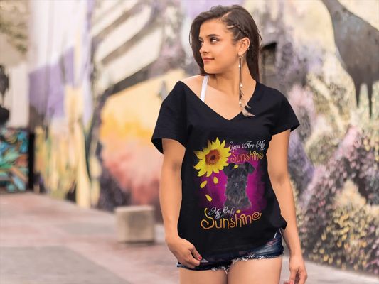 ULTRABASIC Women's V-Neck T-Shirt My Only Sunshine - Schnauzer - Vintage Shirt