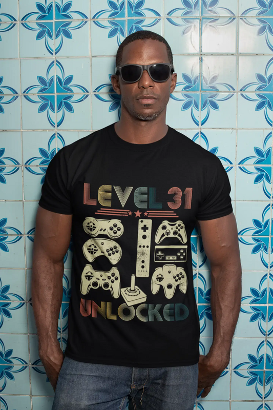 ULTRABASIC Herren-Gaming-T-Shirt Level 31 freigeschaltet – Geschenk zum 31. Geburtstag für Gamer