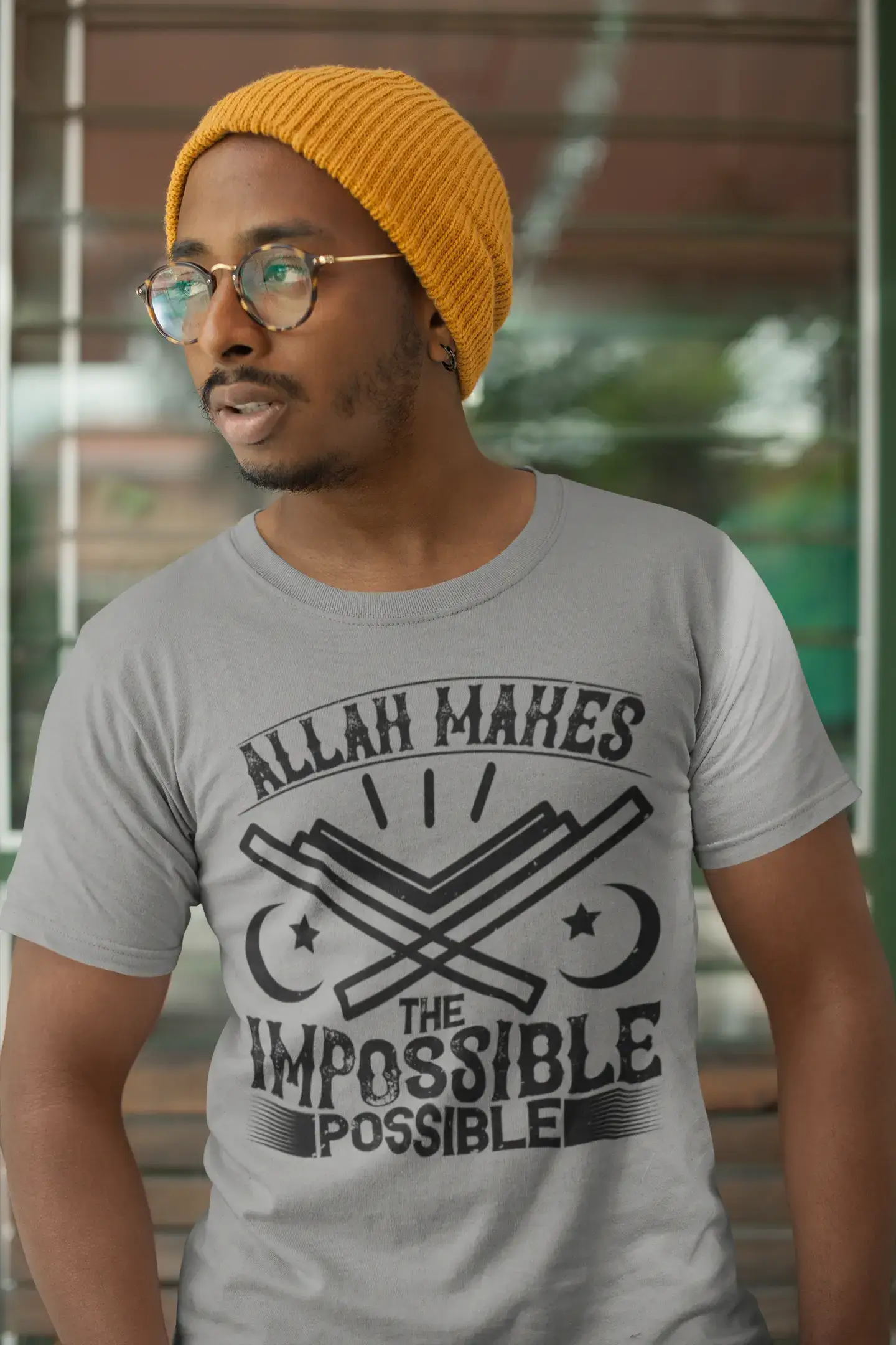 ULTRABASIC Herren T-Shirt Allah macht das Unmögliche möglich – muslimisches T-Shirt