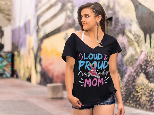 ULTRABASIC Damen T-Shirt Loud and Proud Cross Country Mom – Lauf-T-Shirt Tops