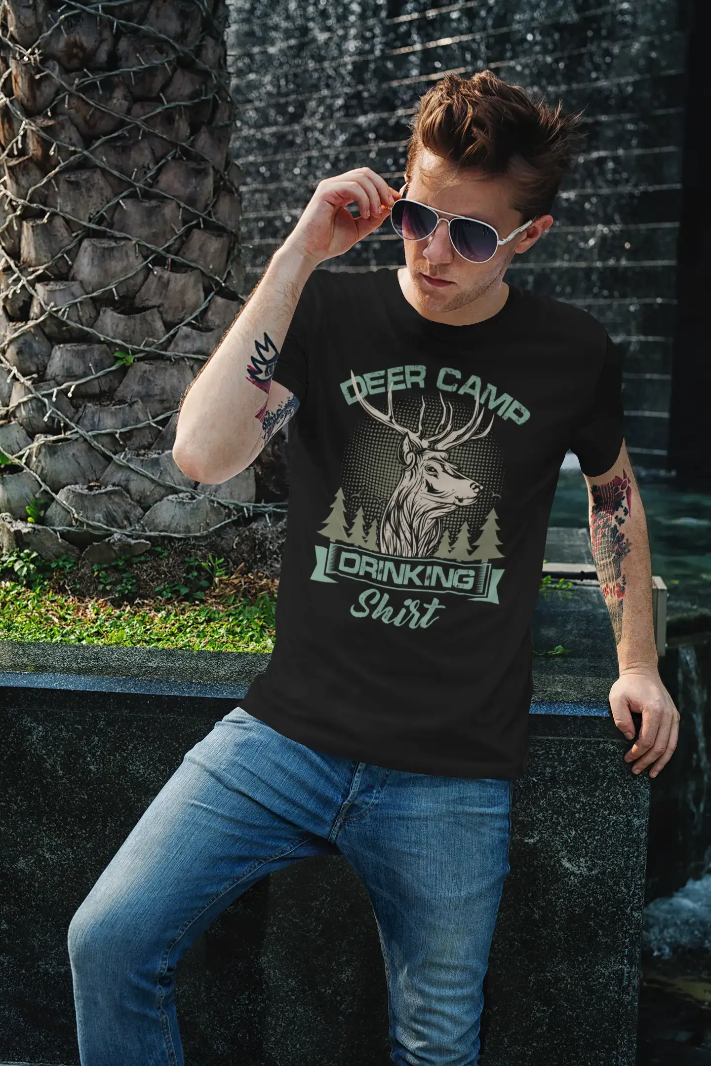 ULTRABASIC Men's T-Shirt Deer Camp Drinking Shirt - Hunter Tee Shirt