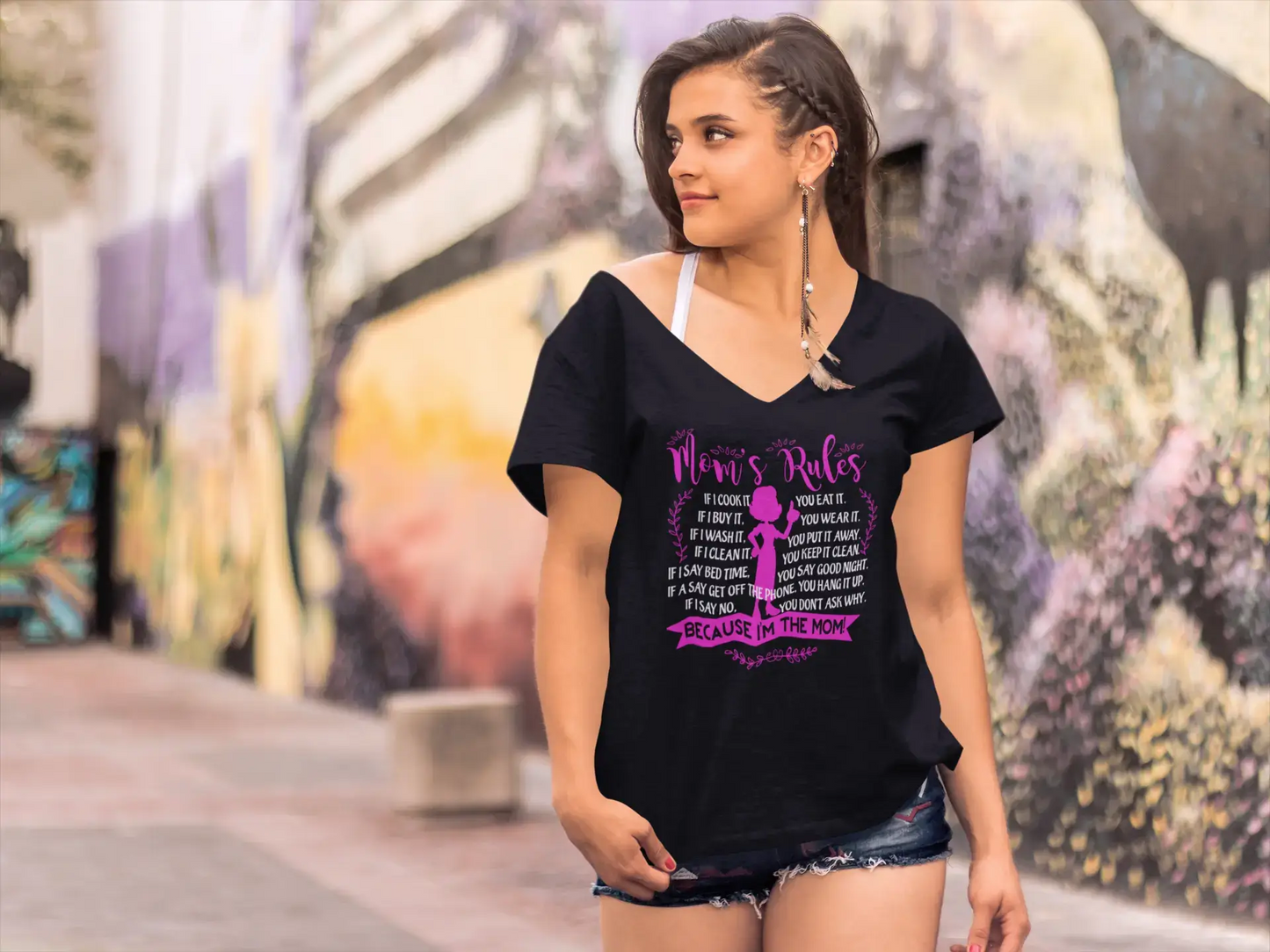ULTRABASIC T-shirt fantaisie pour femme Règles de maman – T-shirt fête des mères
