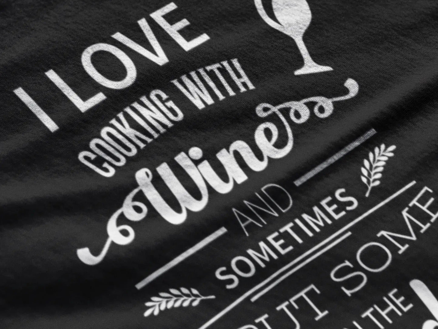 ULTRABASIC T-Shirt Femme J'aime Cuisiner avec du Vin - T-Shirt drôle à Manches Courtes Hauts