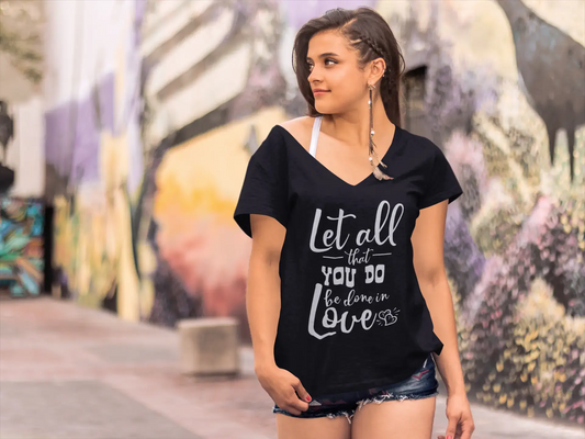 ULTRABASIC Women's T-Shirt Let All That You Do be Done In Love - Short Sleeve Tee Shirt Tops