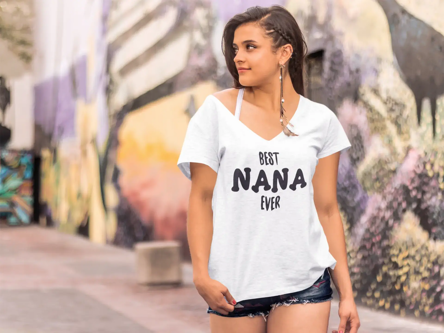 ULTRABASIC Women's T-Shirt Best Nana Ever - Short Sleeve Tee Shirt Tops