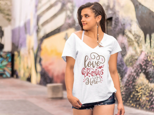 ULTRABASIC Damen T-Shirt Love Grows Here – Lustiges T-Shirt
