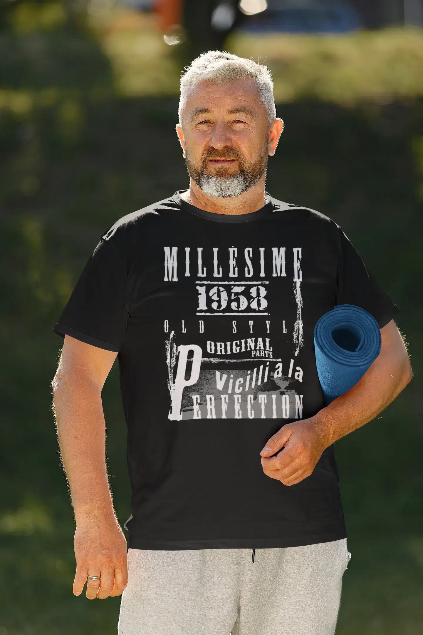 1958, Geburtstagsgeschenke für ihn, Geburtstags-T-Shirts, Herren-Kurzarm-Rundhals-T-Shirt 00136