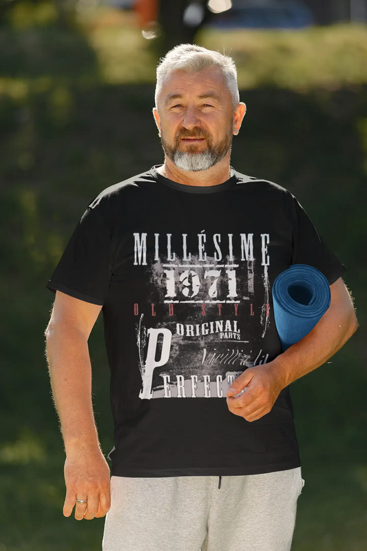 1971, Geburtstagsgeschenke für ihn, Geburtstags-T-Shirts, Herren-Kurzarm-Rundhals-T-Shirt 00136