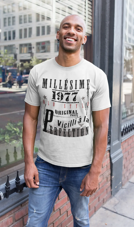 1977,Cadeaux,Anniversaire,Manches Courtes,Blanc,Homme T-Shirt