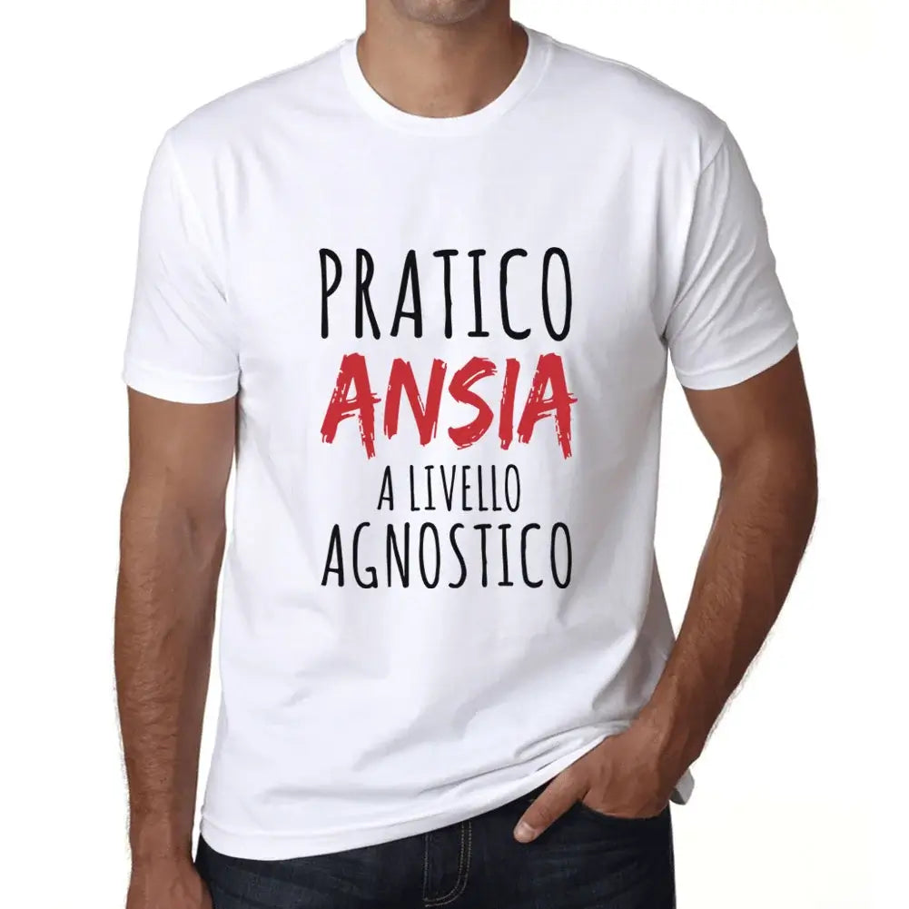 Men's Graphic T-Shirt Pratico Ansia A Livello Agnostico Eco-Friendly Limited Edition Short Sleeve Tee-Shirt Vintage Birthday Gift Novelty