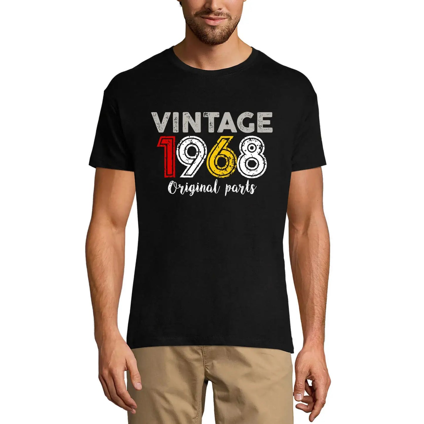 Men's Graphic T-Shirt Original Parts 1968 56th Birthday Anniversary 56 Year Old Gift 1968 Vintage Eco-Friendly Short Sleeve Novelty Tee