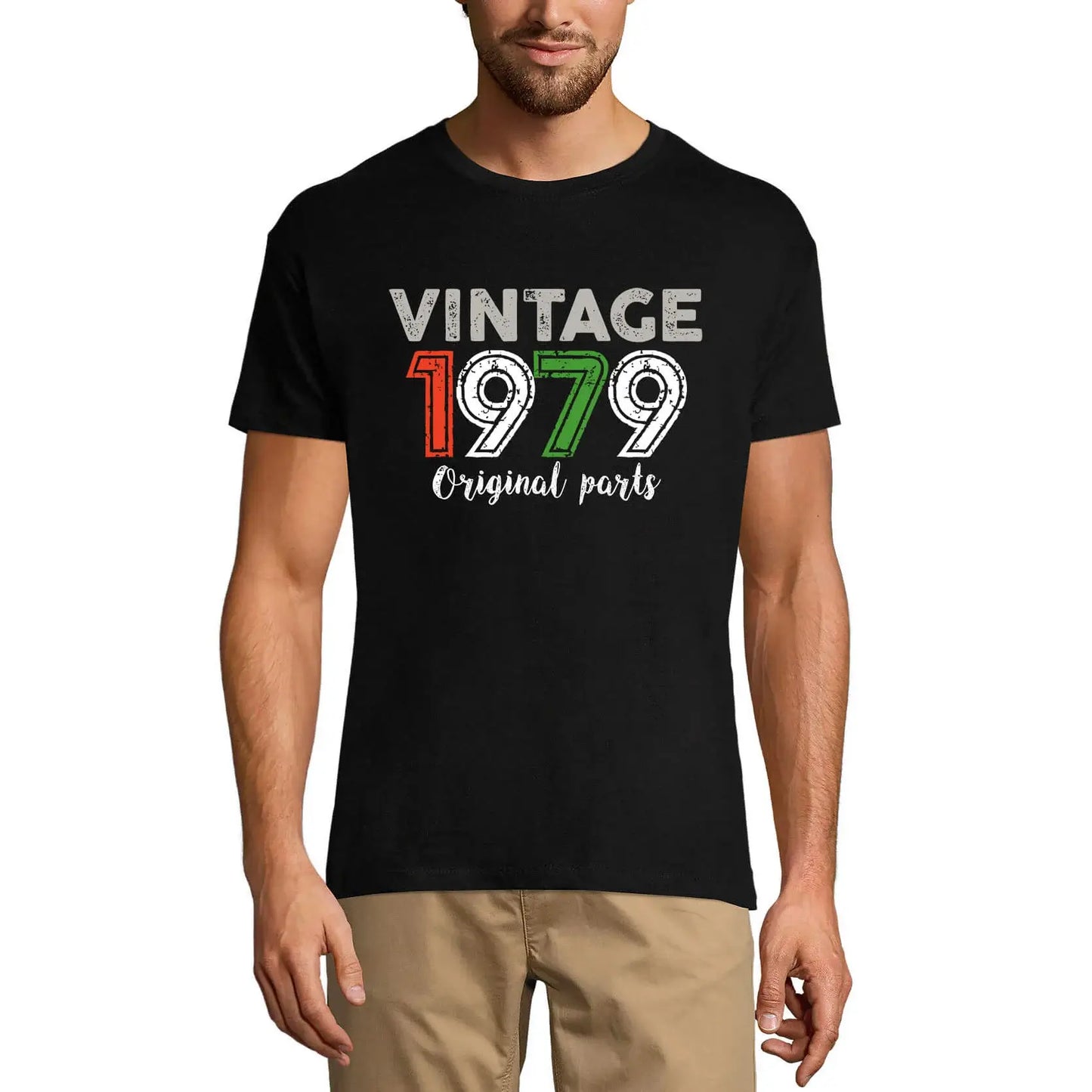 Men's Graphic T-Shirt Original Parts 1979 45th Birthday Anniversary 45 Year Old Gift 1979 Vintage Eco-Friendly Short Sleeve Novelty Tee