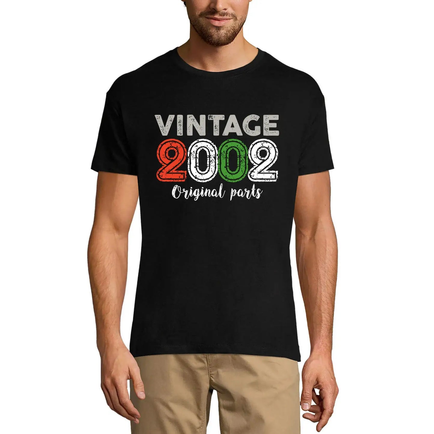 Men's Graphic T-Shirt Original Parts 2002 22nd Birthday Anniversary 22 Year Old Gift 2002 Vintage Eco-Friendly Short Sleeve Novelty Tee