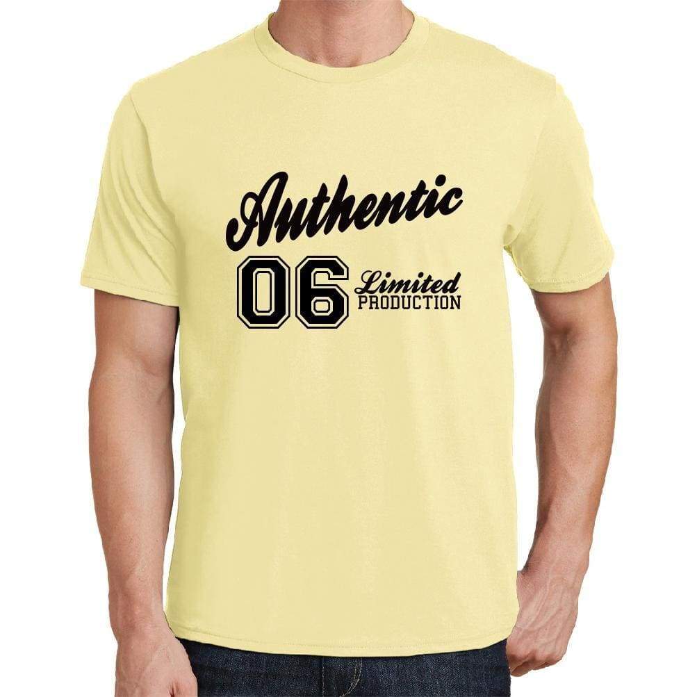 06, Authentic, Yellow, Men's Short Sleeve Round Neck T-shirt - ultrabasic-com