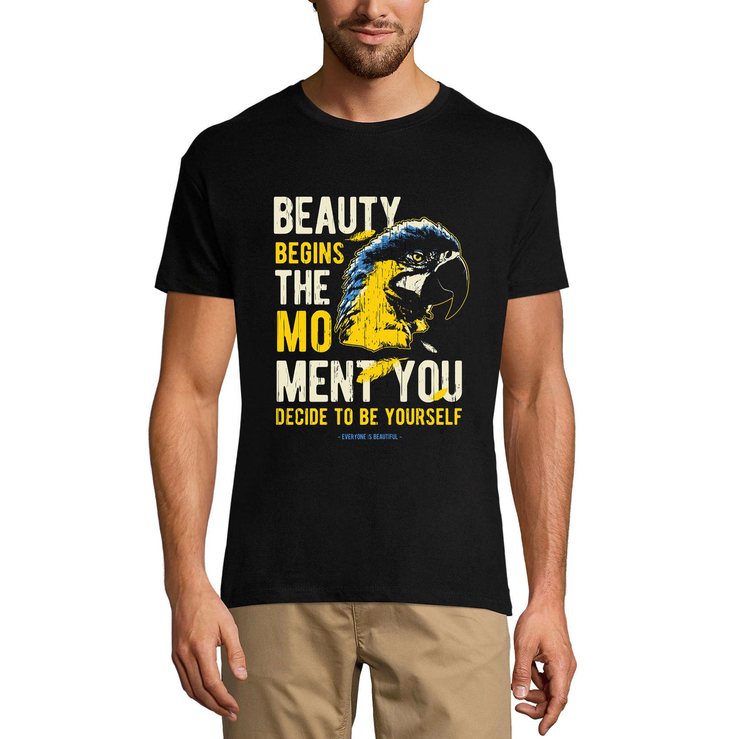 ULTRABASIC Men's T-Shirt The Moment You Decide To Be Yourself - Macaw Parrot