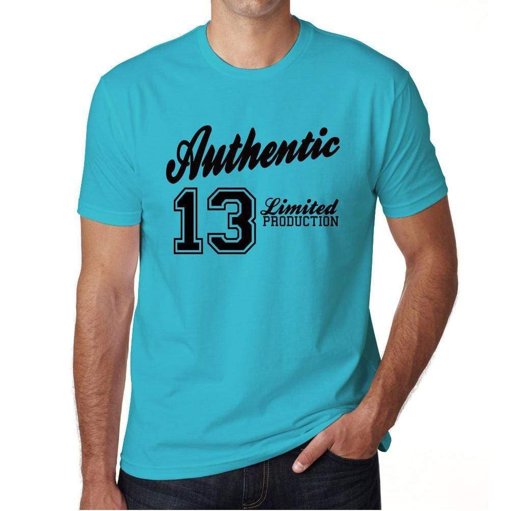 13, Authentic, Blue, Men's Short Sleeve Round Neck T-shirt 00122 - ultrabasic-com