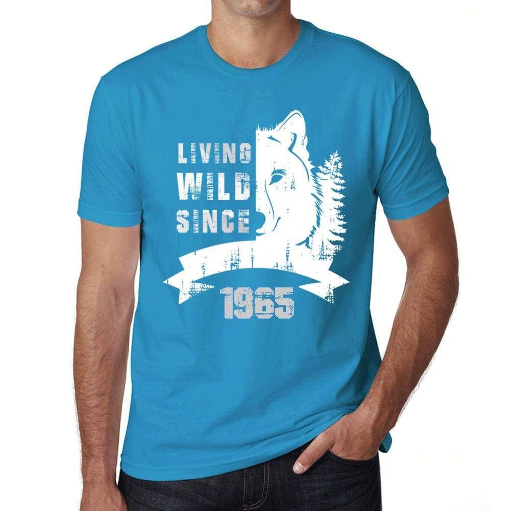 1965, Living Wild Since 1965 Men's T-shirt Blue Birthday Gift 00499 - ultrabasic-com