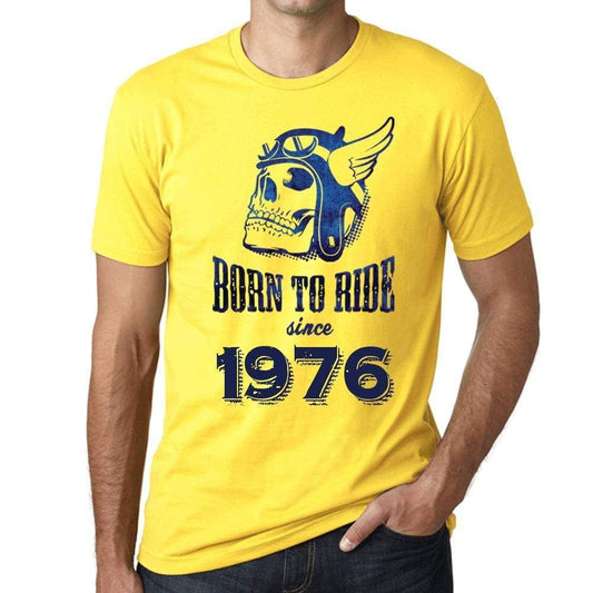 1976, Born to Ride Since 1976 Men's T-shirt Yellow Birthday Gift 00496 - ultrabasic-com