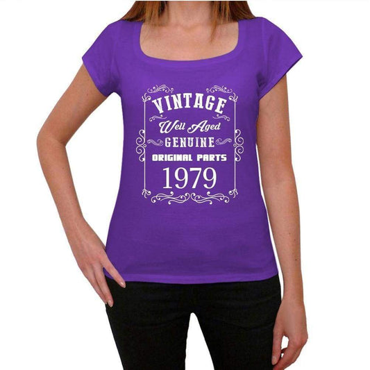 1979, Well Aged, Purple, Women's Short Sleeve Round Neck T-shirt 00110 - ultrabasic-com