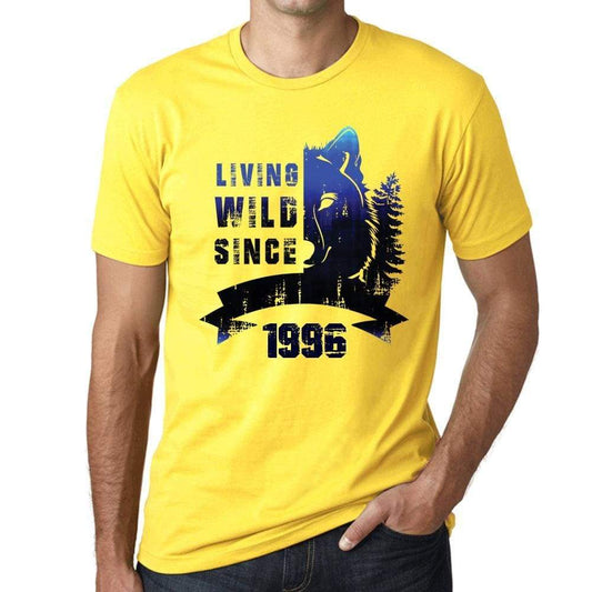 1996 Living Wild 2 Since 1996 Mens T-Shirt Yellow Birthday Gift 00516 - Yellow / Xs - Casual
