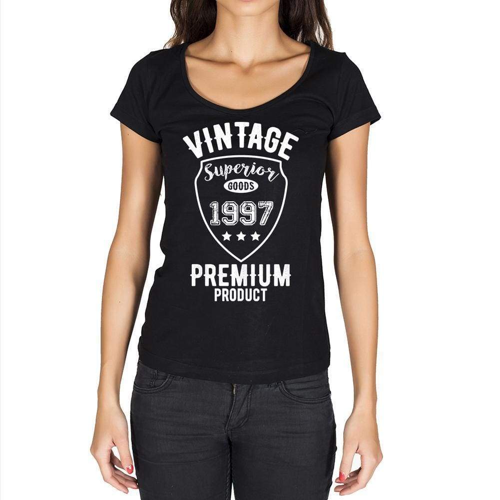 1997 Vintage Superior Black Womens Short Sleeve Round Neck T-Shirt 00091 - Black / Xs - Casual