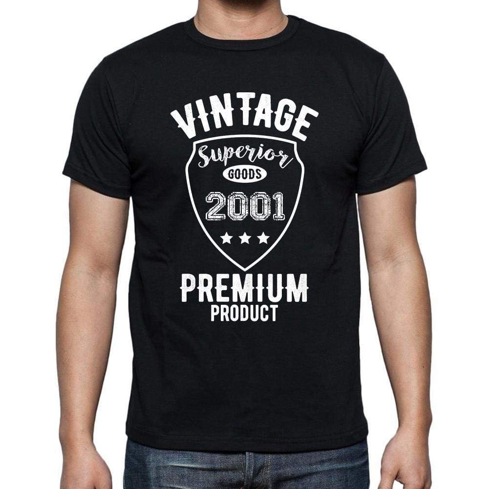 2001 Vintage Superior Black Mens Short Sleeve Round Neck T-Shirt 00102 - Black / S - Casual