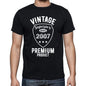 2007 Vintage Superior Black Mens Short Sleeve Round Neck T-Shirt 00102 - Black / S - Casual