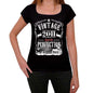 2011 Vintage Aged To Perfection Womens T-Shirt Black Birthday Gift 00492 - Black / Xs - Casual