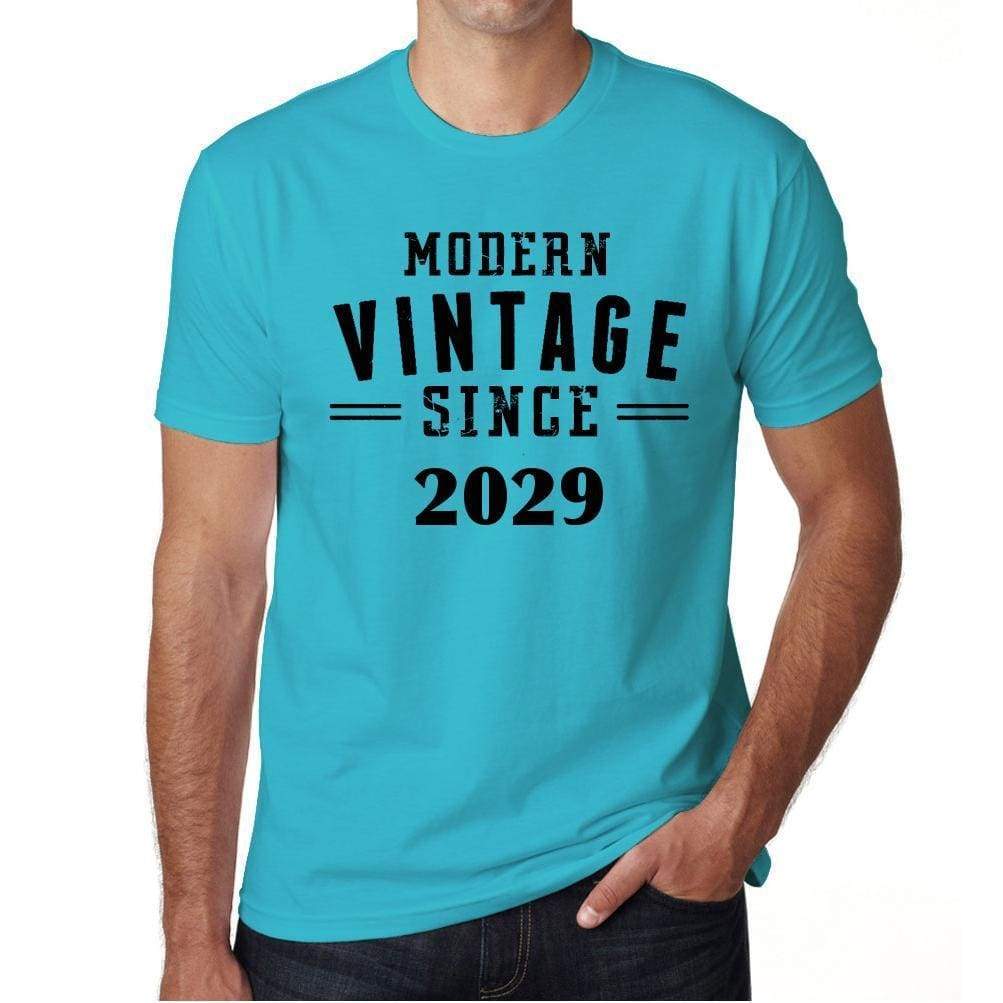 2029 Modern Vintage Blue Mens Short Sleeve Round Neck T-Shirt 00107 - Blue / S - Casual