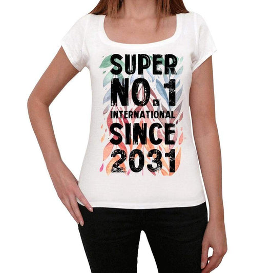 2031 Super No.1 Since 2031 Womens T-Shirt White Birthday Gift 00505 - White / Xs - Casual