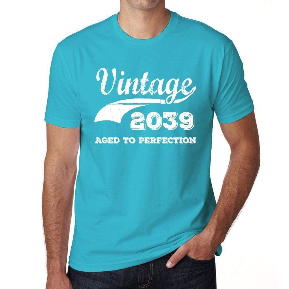 2039 Vintage Aged To Perfection Blue Mens Short Sleeve Round Neck T-Shirt 00291 - Blue / S - Casual