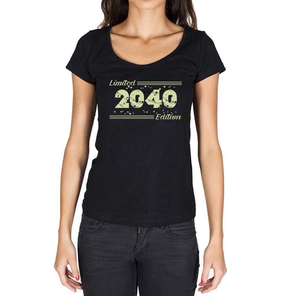 2040 Limited Edition Star Womens T-Shirt Black Birthday Gift 00383 - Black / Xs - Casual