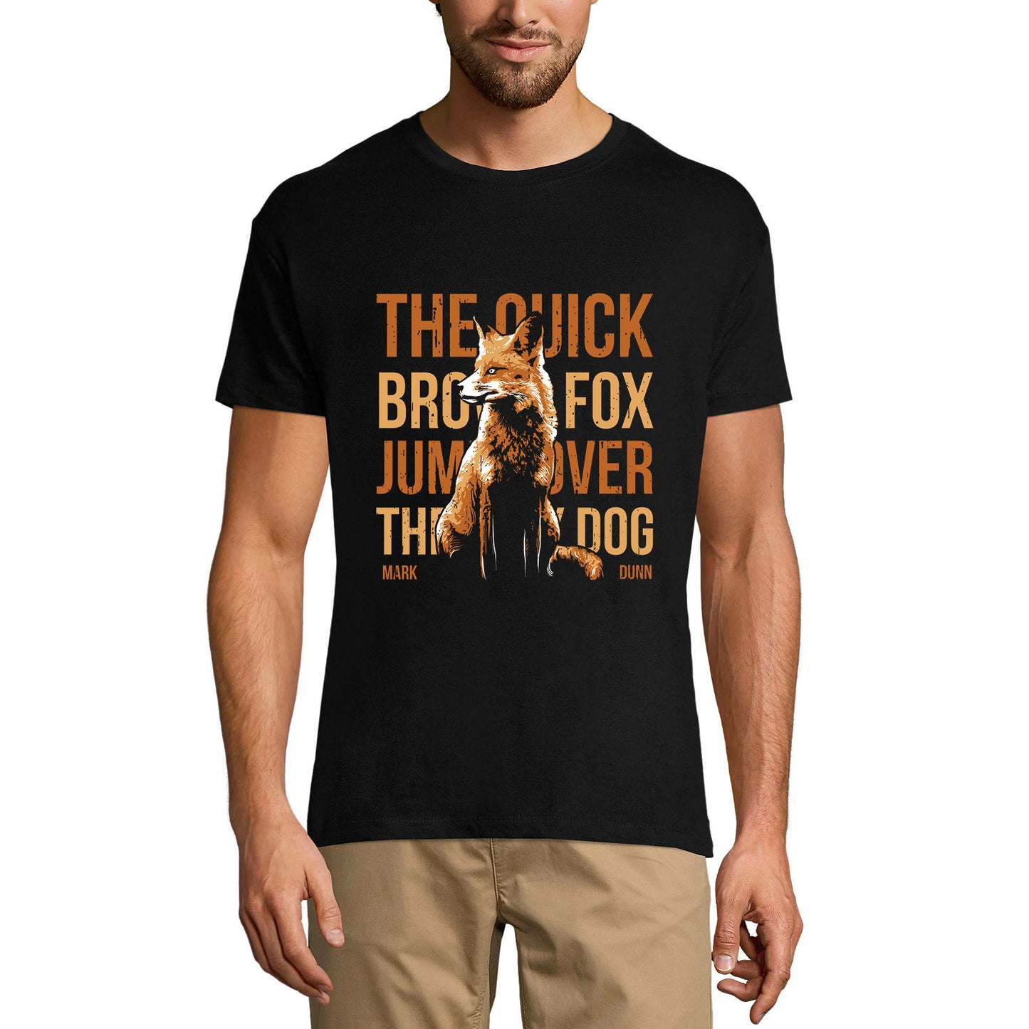 T-shirt graphique ULTRABASIC pour hommes The Quick Brown Fox - Chemise drôle pour hommes