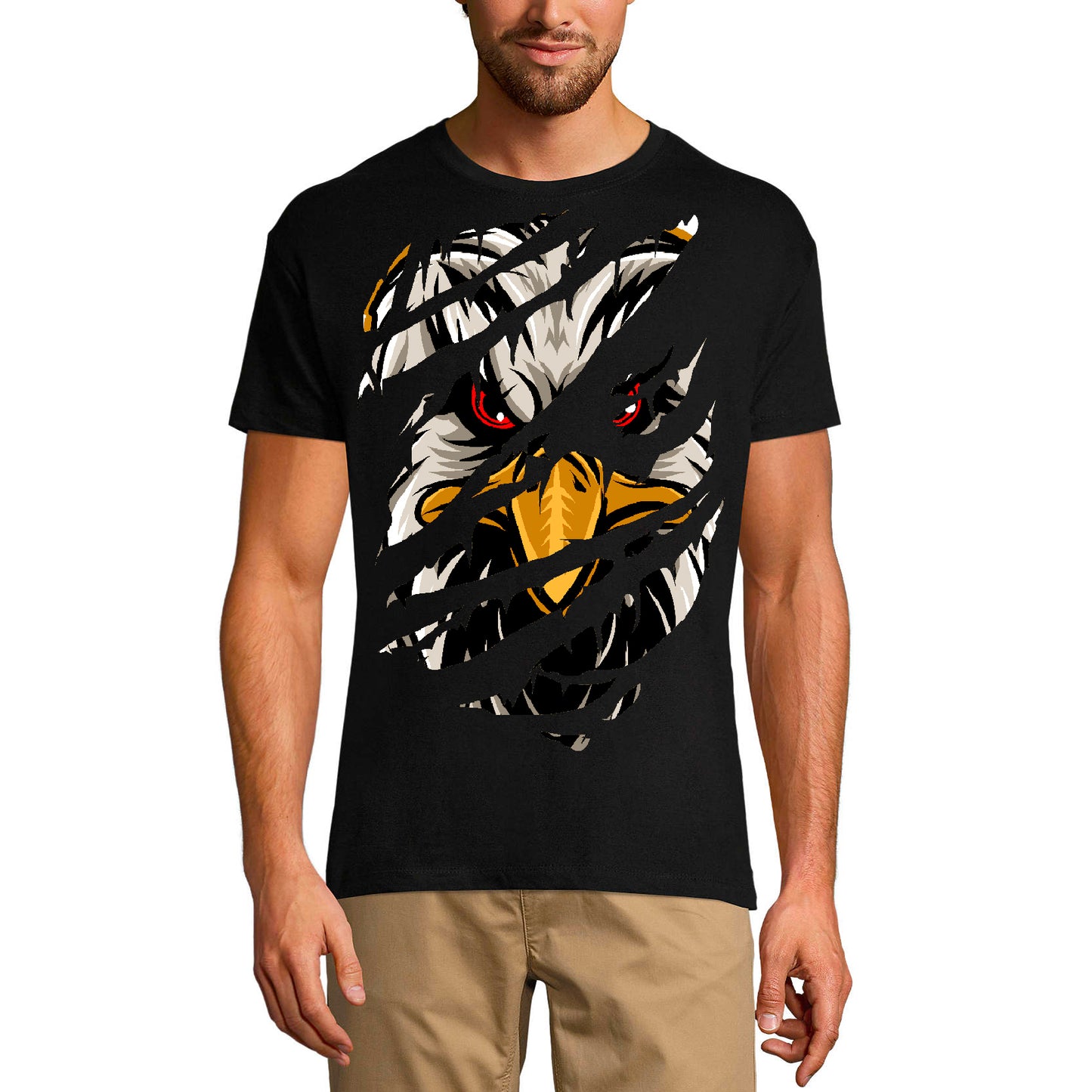 ULTRABASIC T-Shirt déchiré pour hommes Angry Eagle - Vêtements graphiques - Chemise vintage