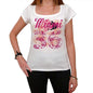 36 Miami City With Number Womens Short Sleeve Round White T-Shirt 00008 - Casual