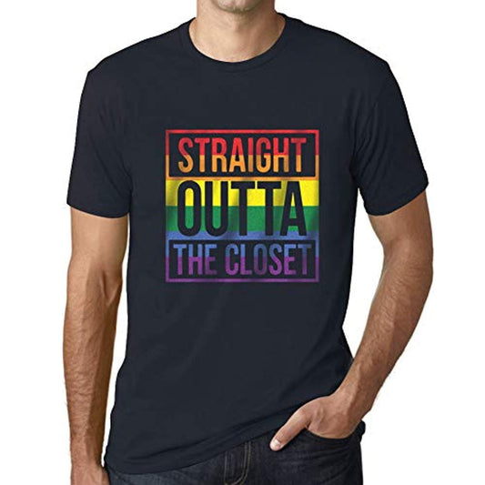 Ultrabasic Men's Graphic T-Shirt LGBT Straight Outta The Closet Navy