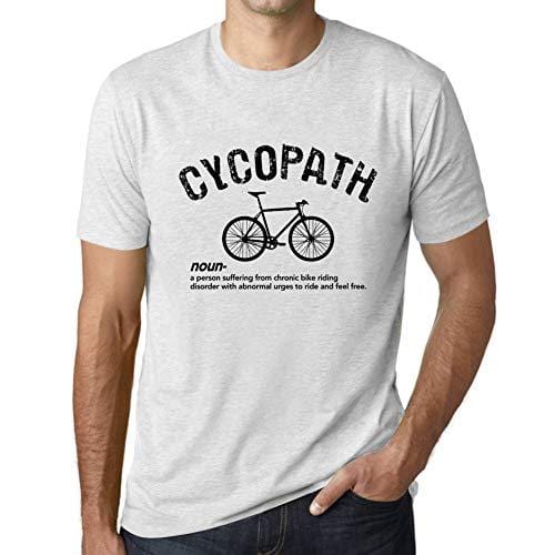 Ultrabasic – Herren-T-Shirt mit grafischem Cycopath-Aufdruck, Buchstaben Noël Cadeau Blanc Chiné
