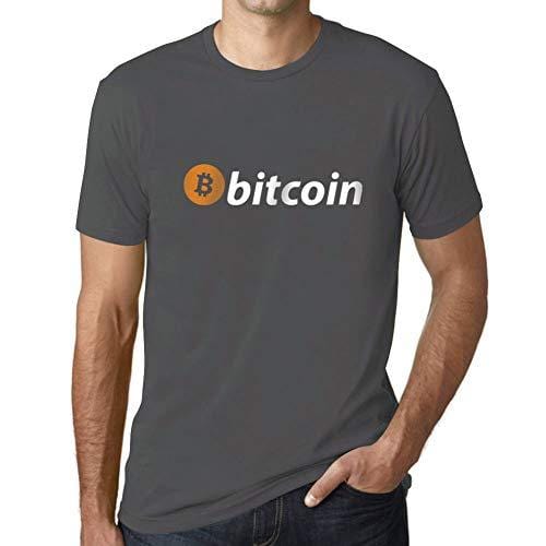 Ultrabasic - Homme T-Shirt Bitcoin Soutien T-Shirt HODL BTC Crypto Commerçants Cadeau Imprimé Tée-Shirt Gris Souris