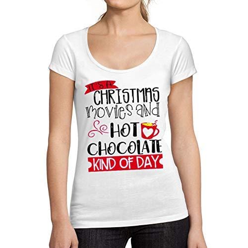 Ultrabasic - Tee-Shirt Femme col Rond Décolleté Christmas Kind of Day T-Shirt Cute Xmas Gift Ideas Blanc