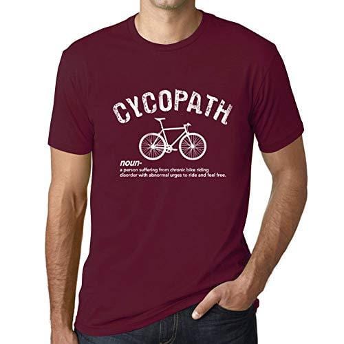 Ultrabasic - Herren T-Shirt Graphique Cycopath Imprimé Letters Noël Cadeau Bordeaux