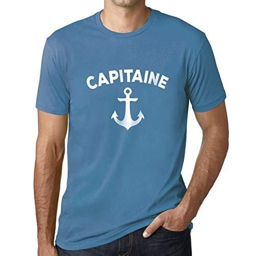 Homme T-Shirt Graphique Imprimé Vintage Tee Capitaine Aqua